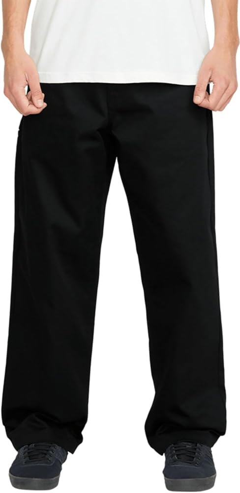 Volcom Men's Frickin Skate Loose Baggy Fit Chino Pants, Black, 28