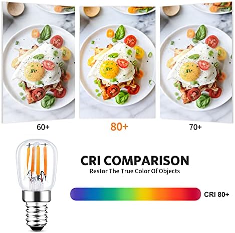 Maxsure E14 LED Light Bulb, 2.5W Fridge Bulb 260Lm (Equivalent to 25W), Energy Saving, Non-Dimmable, 2700K Warm White Cooker Hood Bulbs, for Freezer/Crystal Chandelier/Table &Bedside Lamp/Sewing, 2 Pack