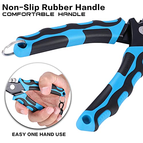 Sougayilang Fishing Pliers, 420 Stainless Steel Fishing Tools, Saltwater Resistant Fishing Gear With Rubber Handle, Sheath And Lanyard Tungsten Carbide Cutters-7.5'' Straight Nose - Blue #TOP4