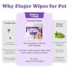 No-Rinse Dog Dental Care Wipes, Cat & Dog tooth brushing kit, Dog Wipes for Pet & Cat Teeth Cleaning, Dog toothbrush Finger Dental Wipes to Remove Plaque & Tartar, Disposable Dog Wipes - 50 Count