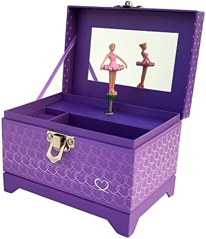 My Tiny Treasures Box Company Ballerina Music Box (Heart Ballerina Music Box - Purple)