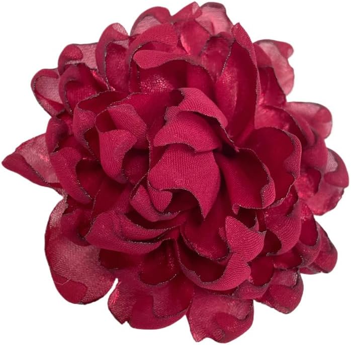 Dainty Camellia Flower Large Brooch Lapel Pins Handmade Fabric Flower Brooches Pin Classic for Wedding Party Dance Banquet for Women Men Dress Suit Clothes Accessories Jewelry Gifts 100mm