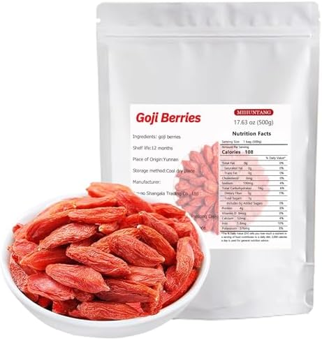 Dried Red Goji Berries Whole Large Fruit 500g Perfect for Tea,Baking