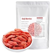 Dried Goji Berries Whole Fruit 17.63oz/500g Raw Sun-Dried Red Goji Large Berry Perfect for Tea, Smoothies, Baking,Snacks and Drinks