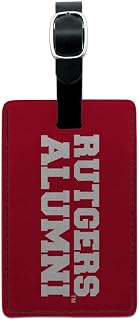 Rutgers Scarlet Knights Alumn Rectangle Leather Luggage Card Carry-On ID Tag