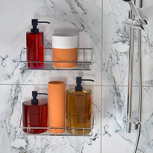 Smartake 2-Pack Corner Shower Caddy 2-Pack 9.9 Inches Shower Caddy, Wall Mounted Bathroom Shelf With Adhesives #TOP3