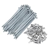 PARSLUCK 48 Set 10G Bicycle Spokes 90mm Bike Wheel Spokes Carbon Steel Galvanized Silver Tone