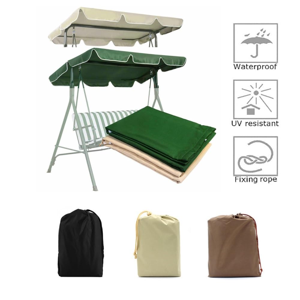 Generic Cubierta Balancín Toldo De Repuesto para Columpio De Jardín | Impermeable, Resistente Al Viento, Para Patio Al Aire Libre Para Columpio De 3 Plazas(Red,98x72.8in-249x185cm)
