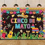 Cinco De Mayo Backdrop for Photography 7X5FT Mexican Fiesta Fifth of May Birthday Banner for Carnival Festival Party Decoration Holiday Supplies