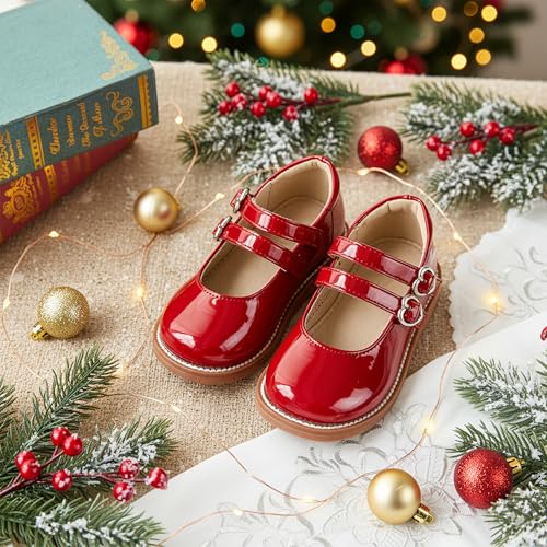 Image of Flaryzone Toddler Little Girl Mary Jane School Uniform Oxfords Flat Dress Shoes