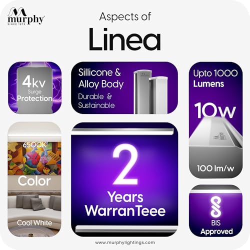 Image of Murphy LED Tube Light Batten - (Cool White, 2 Feet 10W) Pack of 6