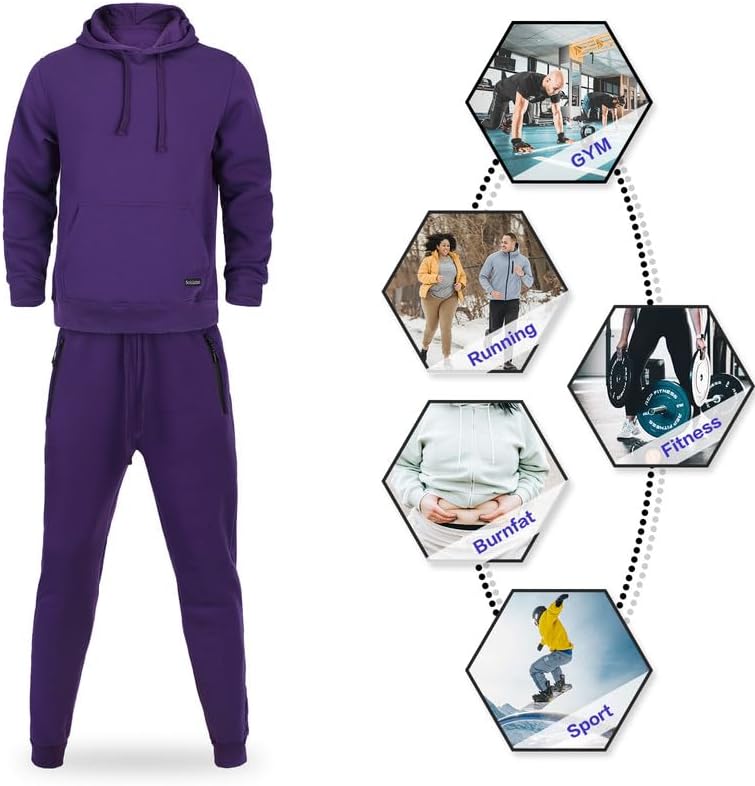 Men's Tracksuit 2 Piece Sweatsuit Long Sleeve Pullover Athletic Hoodies Casual Sport Jogging Suits With Pockets - Image 3