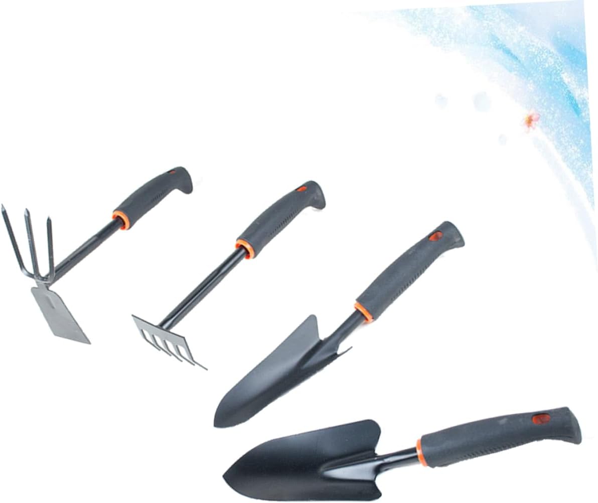 Balacoo 4Pcs Plastic Handle Garden Tools Multi Purpose Succulent Growing Tools for Home Gardening for Flower Pots and Weeding Durable Construction Black