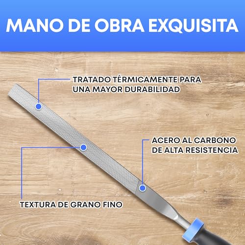 Miniatura 6 de Effektwerk - Juego De 6 Limas De Aguja Para Madera, Metal, Plástico Y Joyería - 160 X 4 Mm - Limas Pequeñas Redondas, Semicirculares, Cuadradas, Triangulares, Planas Y Puntiagudas