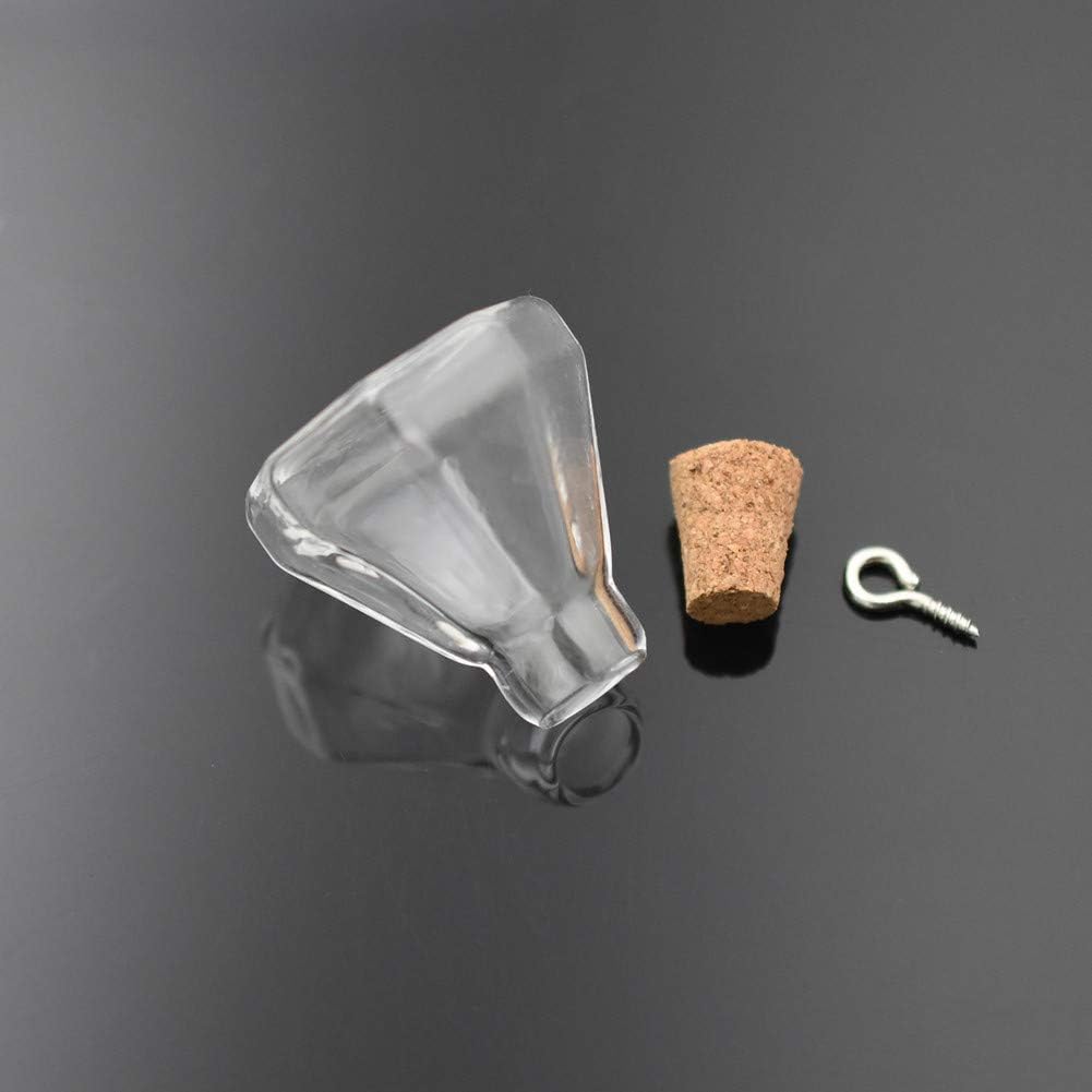10 pieces 25x24mm cork glass bottle, glass vial with cork wish bottle octagonal shape (Transparent) : Home & Kitchen