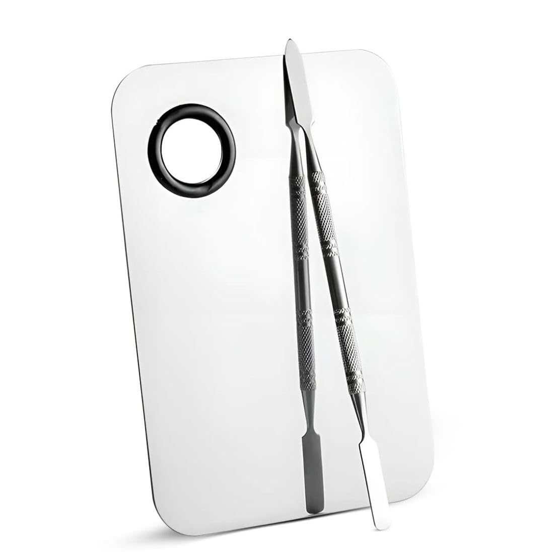 Makeup Mixing Palette, Stainless Steel Makeup Palette, Cosmetic Palette with Spatula Tool Beauty Product Mixing Palette Professional Cosmetic Mixing Makeup Palette-image-11
