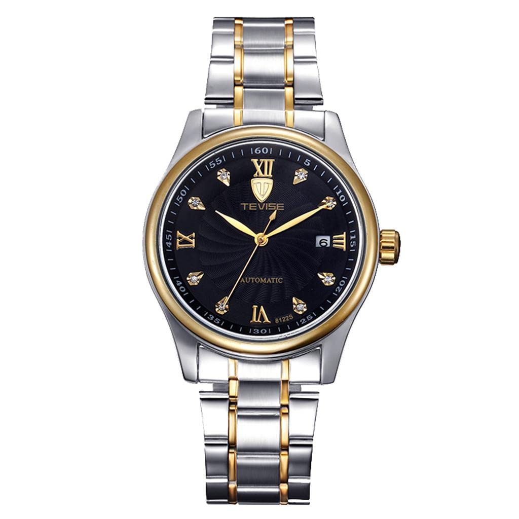 LOOM TREE Luxury Mens Automatic Mechanical Business Wristwatch Waterproof Watch Black (B09ZTS8R3L) Amazon Price History, Amazon Price Tracker