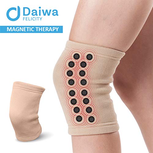 Daiwa Felicity Knee Compression Sleeve For Pain Provides Uniform Support To The Entire Knee – Magnetic Brace For Arthritis, Joint Pain, And Injury Recovery Fits Men And Women, Beige #TOP3