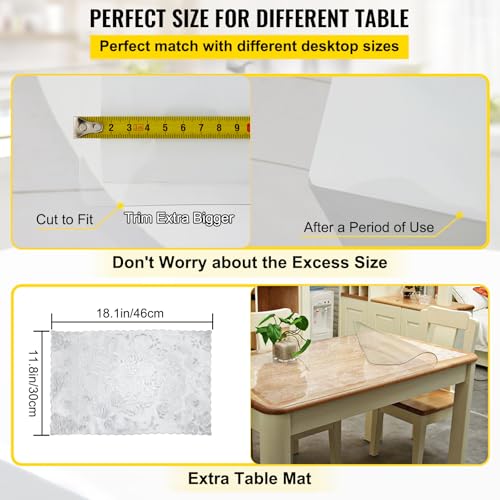 VEVOR Clear Desk Cover Protector, 42 x 78 inch, 1.5 mm Thick Rectangle Waterproof Plastic Clear Pad Mat, Scratch Proof and Easy Cleaning for Office, Dresser, Night Stand by VEVOR - Used condition - Image 6