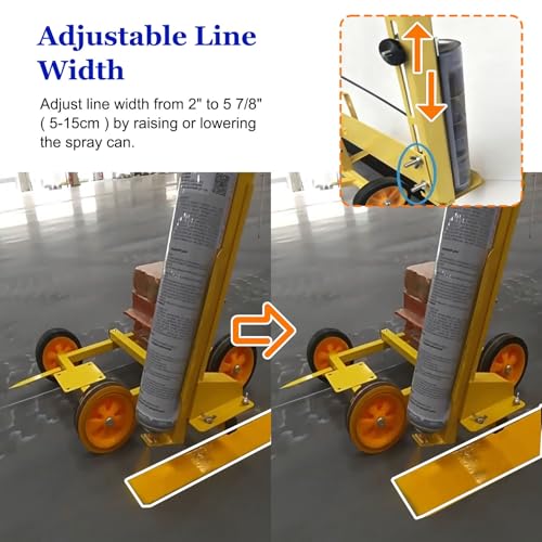 Aplicador de marcado de línea – Carrito de marcadores de pintura de ancho ajustable para un marcado eficiente de superficies y rayas de seguridad