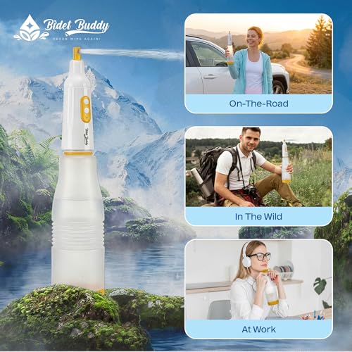 BIDET BUDDY® PureJet Portable Bidet for Travel– Self-Cleaning Retractable Nozzle, 550ml Bottle, IPX7 Waterproof, USB-C Rechargeable, High-Pressure Hygiene Device, Versatile Power Modes – Arctic White - Thumbnail 7
