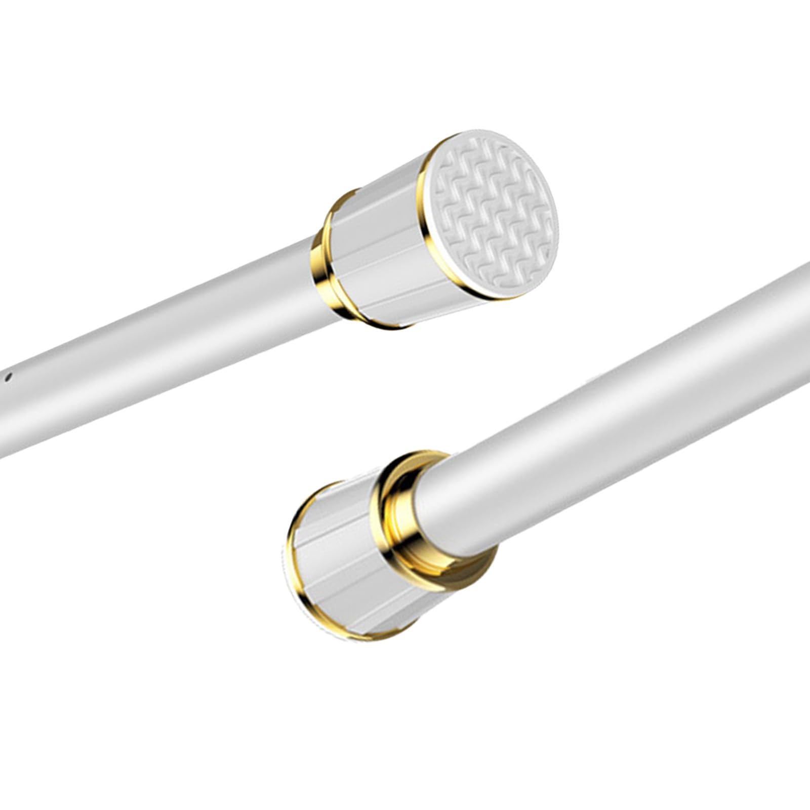 WQPMNYG Adjustable Shower Curtain Rod, No Drill Expandable Bathroom Curtain Pole, Telescopic Curtain Bar for Balcony, Kitchen & Garden (White, 360-450cm)