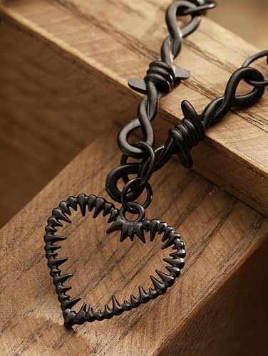HAQUIL Gothic Barbed Wired Chain Goth Pendant Necklace, Halloween Gothic Punk Grunge Jewelry Gift for Women2