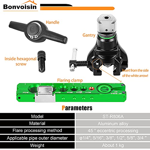 Bonvoisin Ratchet Flaring Tool 1/4”3/4” Single Copper Flare Tool 45