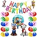 Ainvliya Paw Dog Geburtstag Dekoration Set, Geburtstagsdeko mit Paw Patrol Folienballons, Kindergeburtstag Deko, Happy Birthday Deko Luftballons, Kinder Geburtstags Dekoration Set für Jungen Mädchen