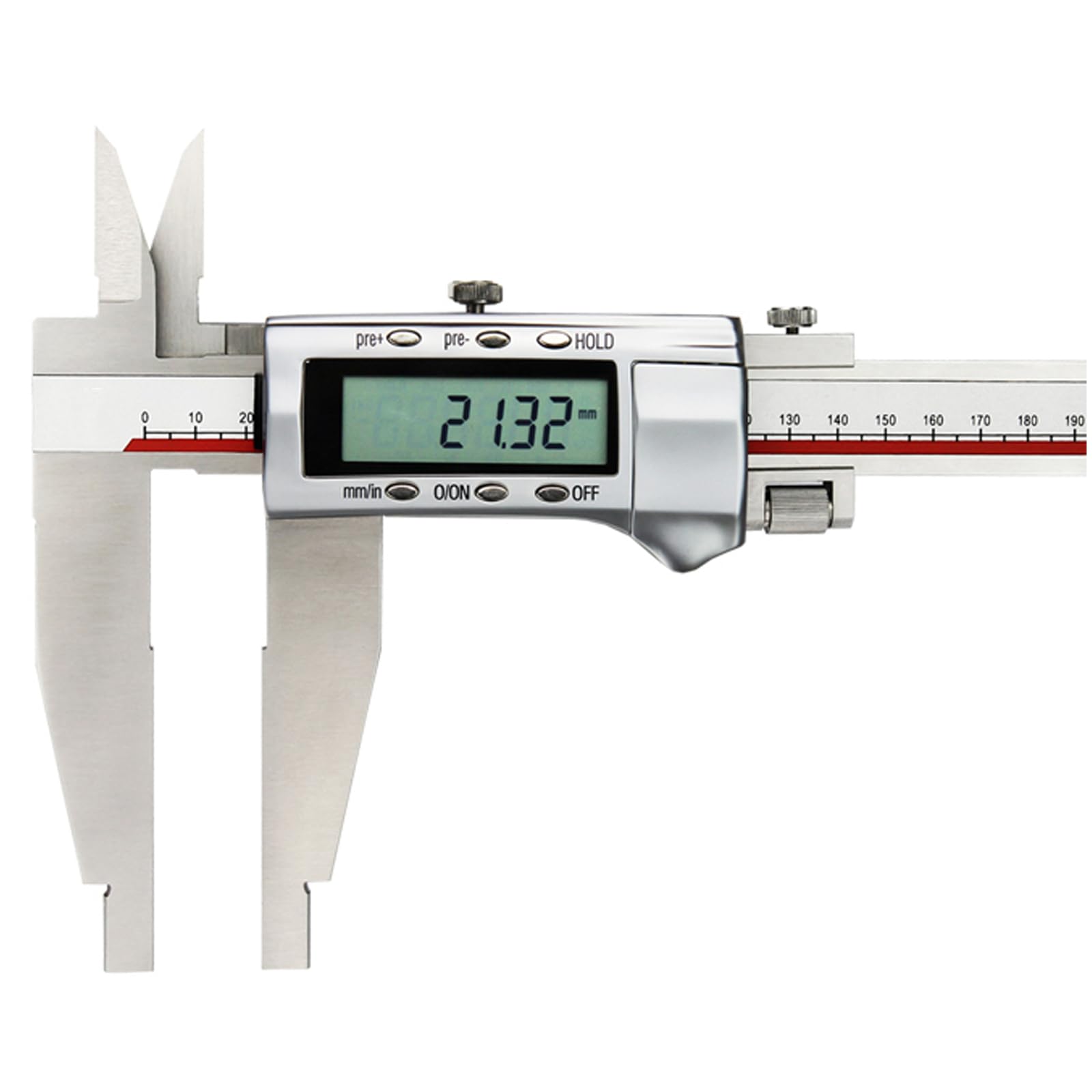 Digitale Messschieber 0-400mm für Innen- und Außendurchmesser – Präzisionsmessung für Industrie und Werkstatt – Edelstahl, 0.01mm Genauigkeit, LCD-Display, Nullstellung und Umrechnung von mm/Zoll
