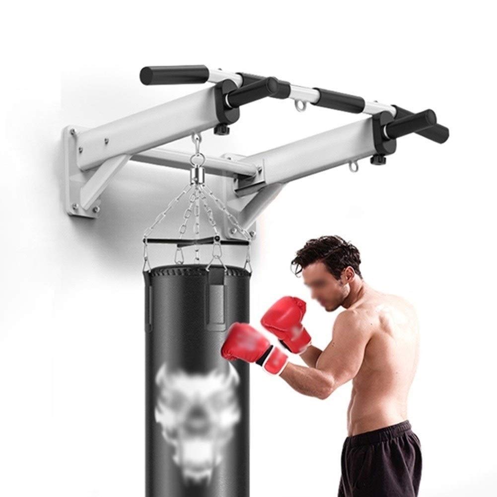 ZHANGQINGXIU Supporto per Sacco da Boxe,Staffa da Parete per Sacco da Boxe Pesante con Barra per Trazioni Supporto per Sacco da Boxe 3 Ganci in Ferro Allenamento MMA Muay Thai (Color : White)