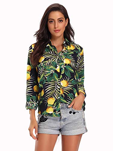 Aeslech Chemise hawaïenne légère avec imprimé boutonné - - XXL Cover