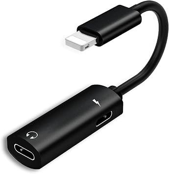 Headphone Adapter for Lightning Double to Audio Jack and Charger Earphone Charging Splitter for iPhone 11 12 Mini pro max xs xr x se 7 8 Plus for ipad air Connector Converter for Apple MFI Certified