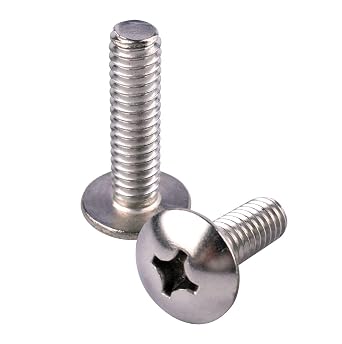 #8-32 x 3/8" Truss Head Phillips Machine Screws, 304 Stainless Steel 18-8, UNC Full Machine Thread, Bright Finish, Quantity 50Pcs