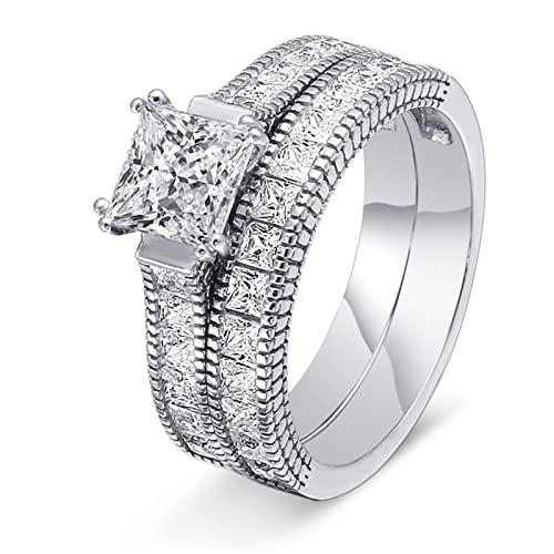 Bague Femme en Argent 2 Anneaux KnSam avec Pavé de Zircones