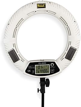 18 Inch 96W 480 SMD LED Ring Light Bi Color Photo Studio Video Portrait Film Selfie YouTube Photography Continuous Lighting with Remote, Phone/Camera Holder, Makeup Mirror White
