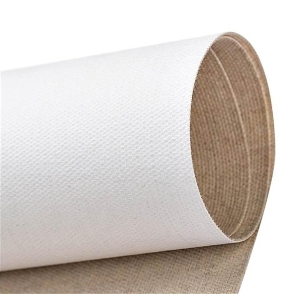 1 rollo de lona de algodón, 0,28 m de ancho, resistente, imprimada, 5 m de largo for pintura al óleo y acrílica.(300)