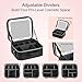 BEAUTY CASE Makeup Bag with Led Mirror, 10 Inch Portable Travel Cosmetic Organizer Case with Adjustable Dividers, USB Charging, Large Capacity, Ideal for Travel, Gift for Women Girls, Black