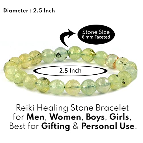 Image of Reiki Crystal Products Natural Crystal Stone 8 mm Faceted Diamond Cut Beads Bracelet for Men & Women | Reiki Charged Gemstone Bracelet | Multiple Stone Variants Available