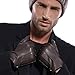 MATSU Men Winter Warm Deerskin Leather 100% Cashmere Lined Motorcycle Driving Dress Leather Gloves M1066