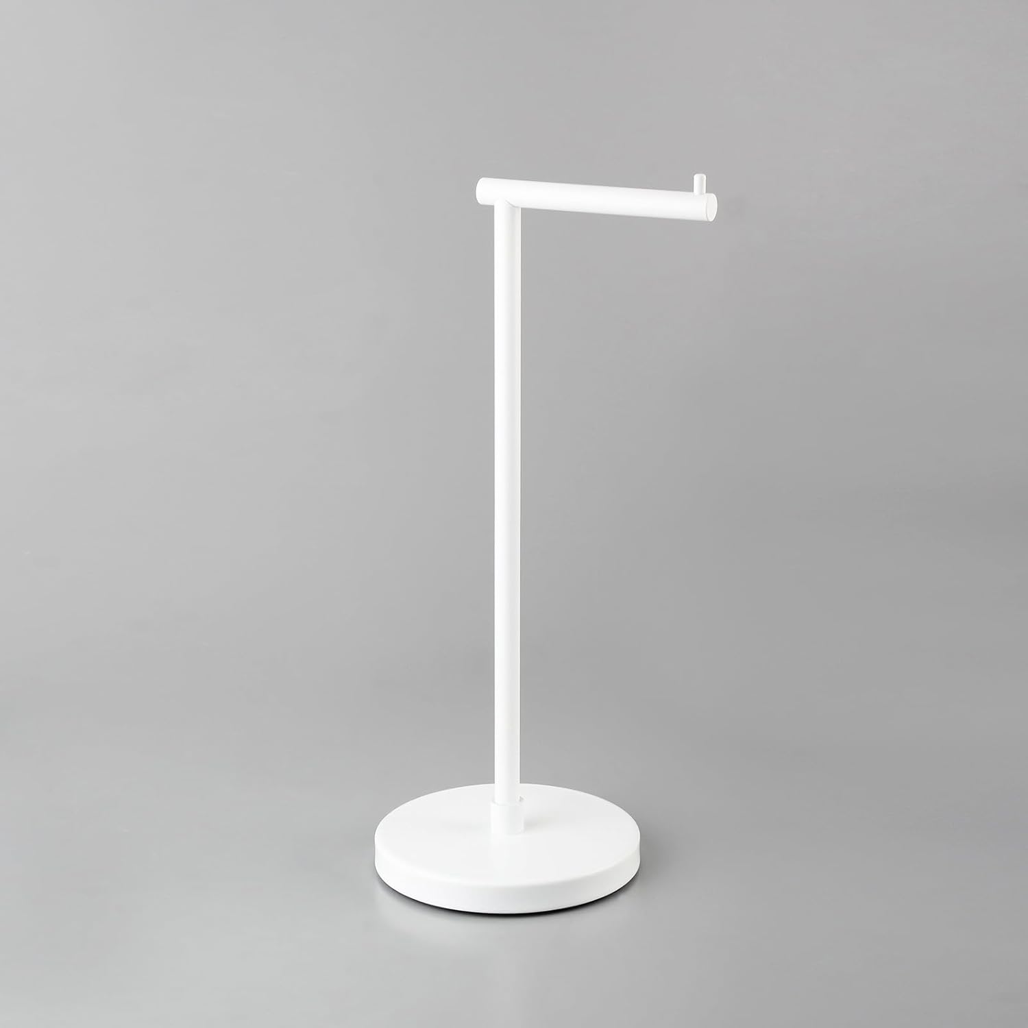 GERZWY Bathroom Free Standing Toilet Paper Holder SUS 304 Stainless Steel Stand Modern Paper Towel Holder, White