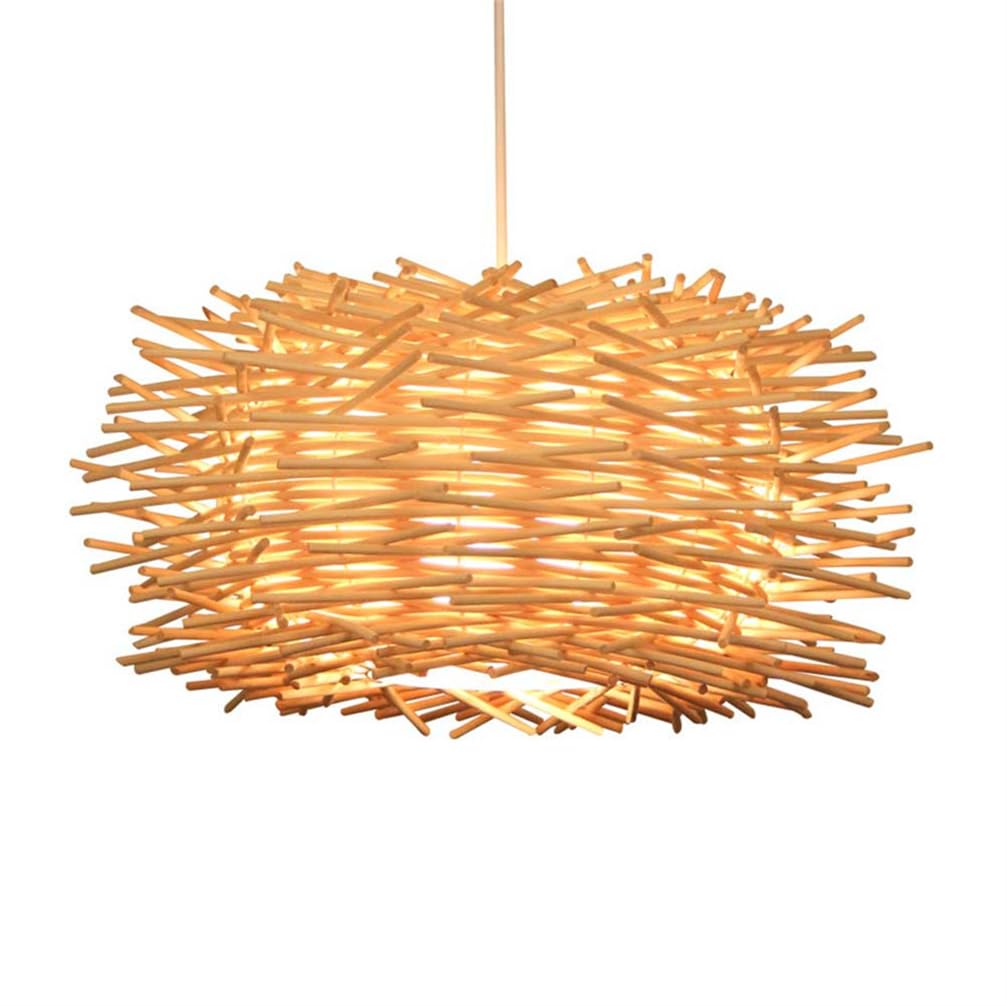 Lampada A Sospensione Boho Intrecciata A Mano, Lampada A Sospensione A Nido D'uccello in Rattan, Lampada A Sospensione A Soffitto Lampada Nordica in Vimini Fatta A Mano, Lampadario