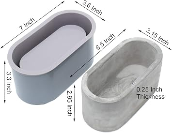 Silicone Planter Molds for Cement Concrete Molds and Forms for DIY Succulent Pot, 3 Pack