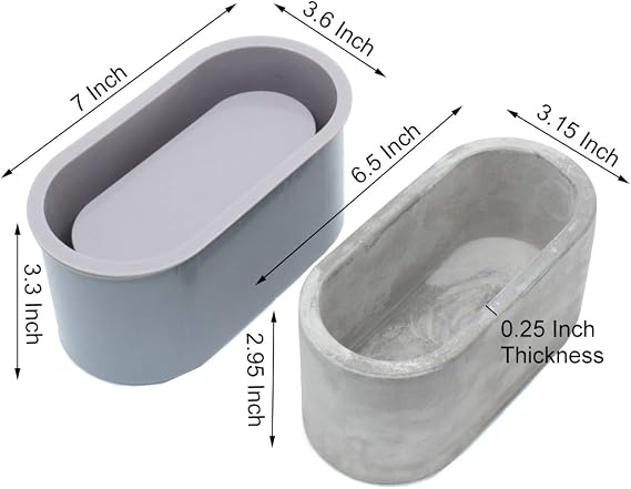 Silicone Planter Molds for Cement Concrete Molds and Forms for DIY Succulent Pot, 3 Pack