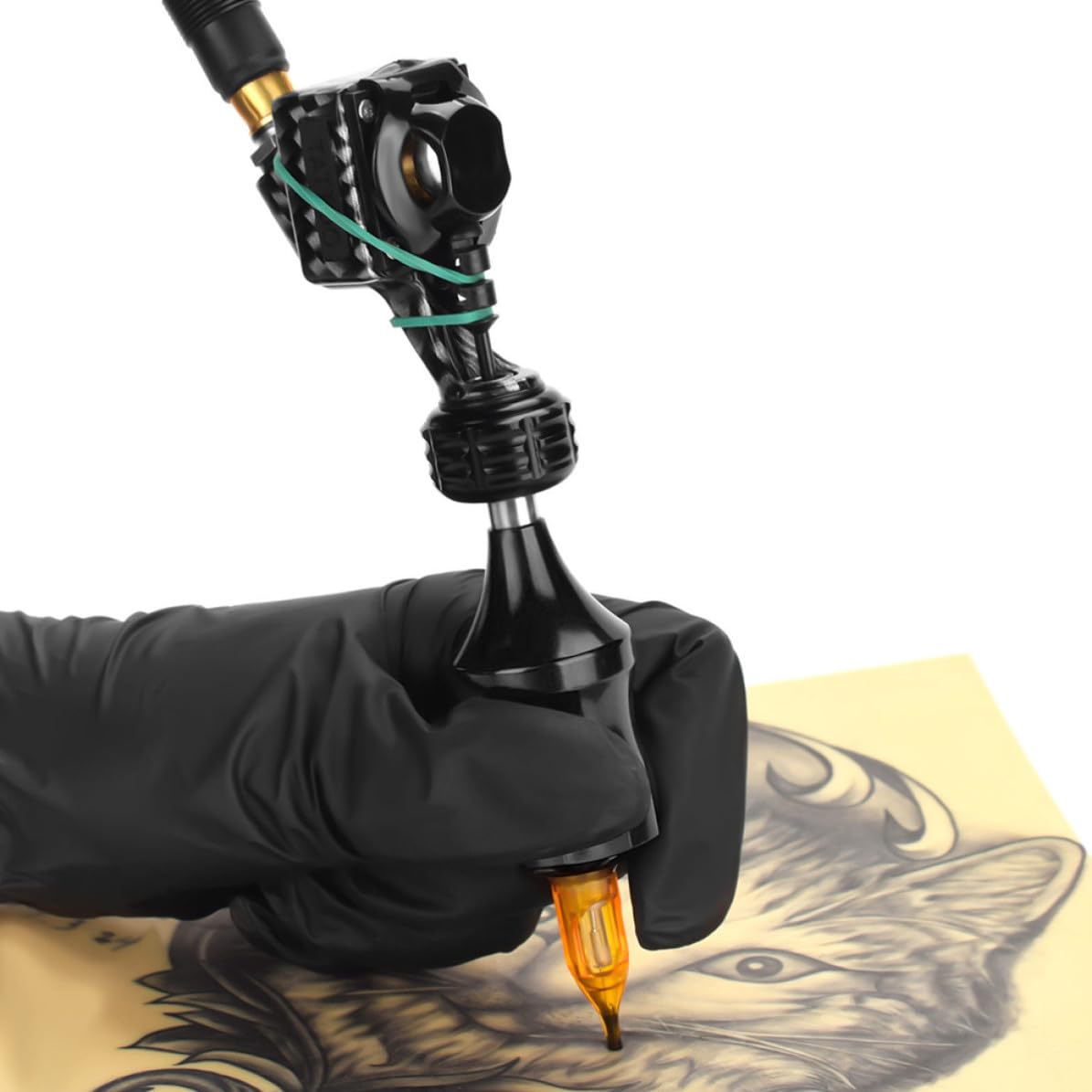 Máquina de Tatuar Rotativa Tipo Bolígrafo, Aleación de Zinc, Negra