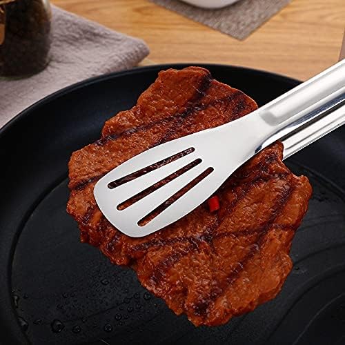 Cooking Tongs Bread Tongs Stainless Steel Buffet-Type Barbecue Meat Clip BBQ Accessories Grill Tool BBQ Tong Kitchen Tools(9inch)