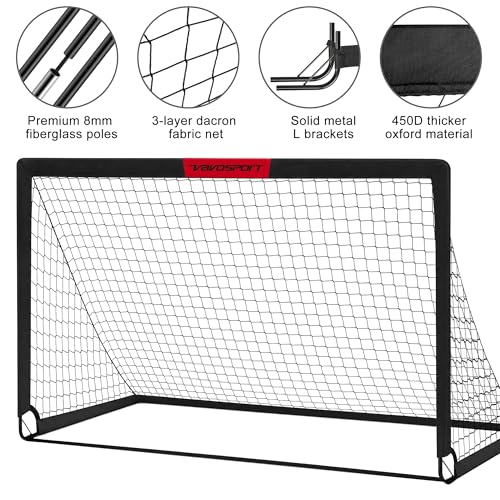 Image of Kids Soccer Goals for Backyard Set - 2 of 4' x 3' Portable Soccer Goal Training Equipment, Pop Up Toddler Soccer Net with Soccer Ball, Soccer Set for Kids and Youth Outdoor Games, Sports, Play