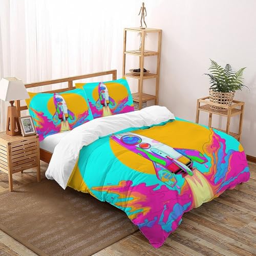 Housse de couette 3D motif starry sky theme en microfibre douce double 200x200