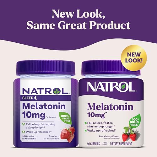 Natrol Melatonin Gummies, Sleep Support, 90 Strawberry-Flavored Adult Melatonin Gummies, 10 mg Sleep Aids for Adults - Image 3