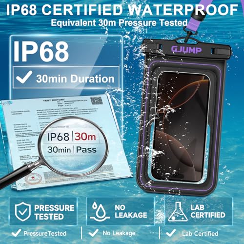 GJUMP Waterproof Phone Pouch Floating 2 Pack, IP68 Dry Bag Compatible with iPhone 17 16 15 - image 3